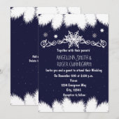 Faire-part de mariage Flocons de neige d'hiver et  (Devant / Derrière)