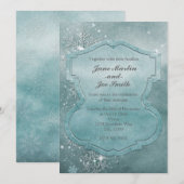 Faire-part de mariage flocons de neige magiques d' (Devant / Derrière)