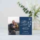 Faire-Part de Mariage Flocons de Neige Suspendus ( (Debout devant)