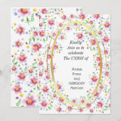 Faire-part de mariage floral (Devant / Derrière)