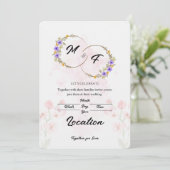Faire-part de mariage floral (Debout devant)
