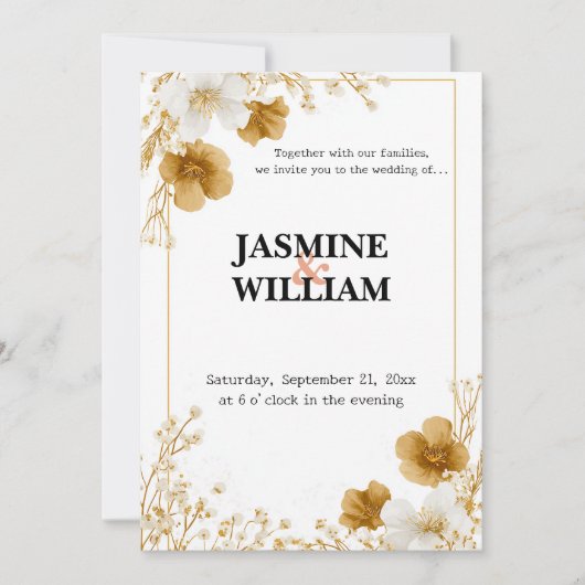 ✨ Faire-part de mariage Floral 💐 💍 (Devant)