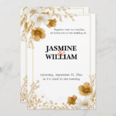 ✨ Faire-part de mariage Floral 💐 💍 (Devant / Derrière)