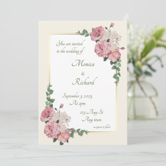 Faire-part de mariage floral (Debout devant)