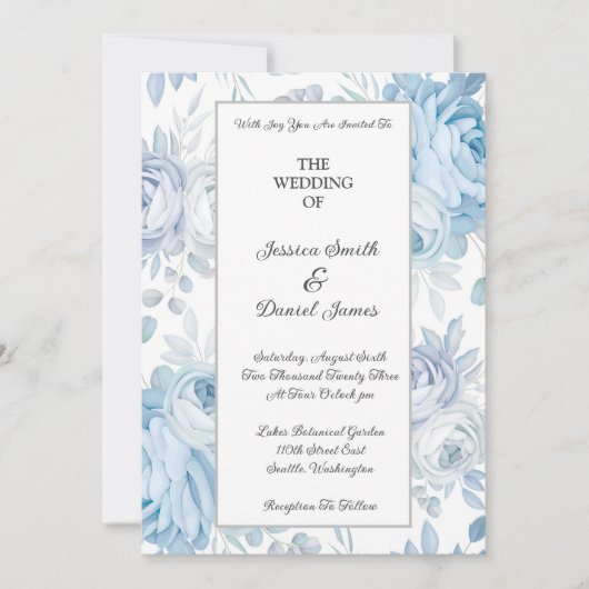 Faire-part de mariage floral (Devant)