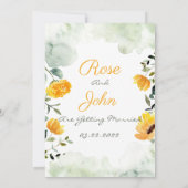 Faire-part de mariage floral (Dos)