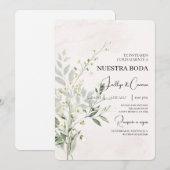 Faire-part de mariage Floral (Devant / Derrière)