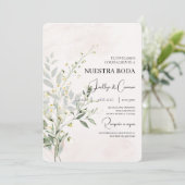 Faire-part de mariage Floral (Debout devant)