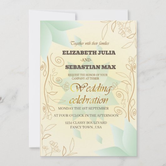 faire-part de mariage floral (Devant)