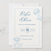 Faire-part de mariage floral (Devant)