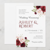 Faire-part de mariage floral (Devant / Derrière)