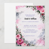 Faire-part de mariage floral (Devant / Derrière)