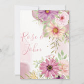 Faire-part de mariage floral (Dos)