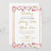 Faire-part de mariage floral (Devant / Derrière)