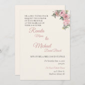 Faire-part de mariage floral (Devant / Derrière)