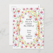 Faire-part de mariage floral (Devant / Derrière)