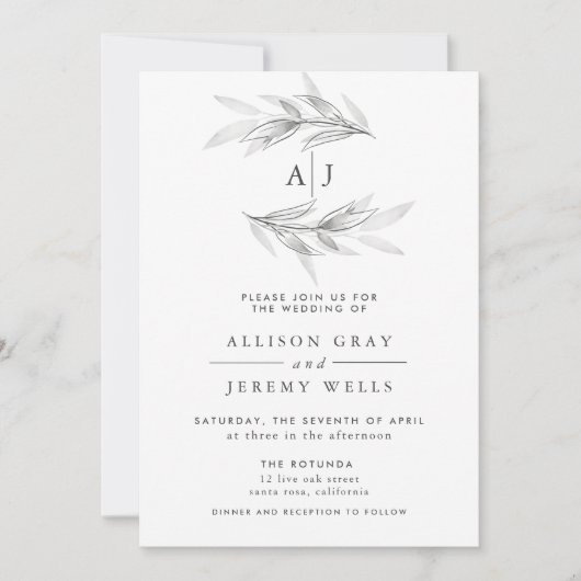 Faire-part de mariage floral (Devant)