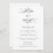 Faire-part de mariage floral (Devant / Derrière)