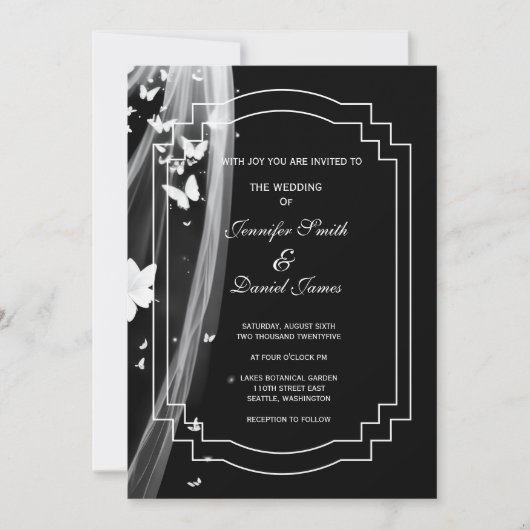 Faire-part de mariage floral (Devant)