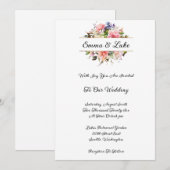 Faire-part de mariage floral (Devant / Derrière)
