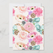 Faire-part de mariage floral (Dos)