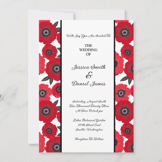 Faire-part de mariage floral (Devant)