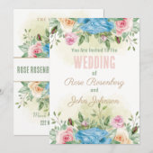 Faire-part de mariage floral (Devant / Derrière)