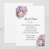 Faire-part de mariage floral (Devant / Derrière)