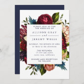 Faire-part de mariage floral (Devant / Derrière)