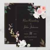 Faire-part de mariage floral (Devant / Derrière)