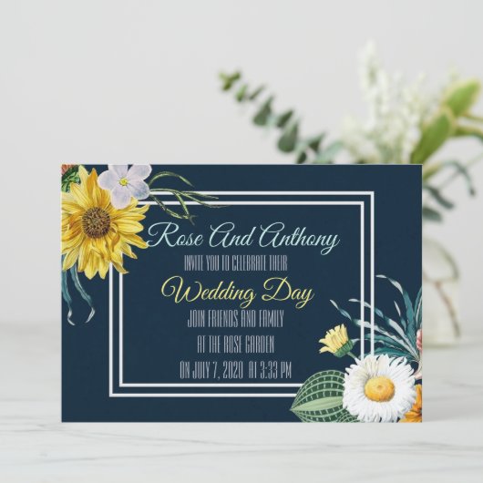 Faire-part de mariage floral (Debout devant)