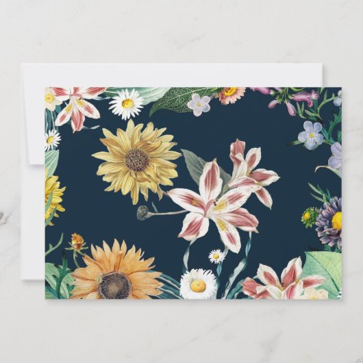 Faire-part de mariage floral (Dos)