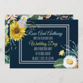 Faire-part de mariage floral (Devant / Derrière)