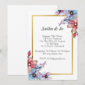 faire-part de mariage, floral (Devant / Derrière)