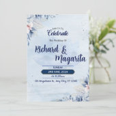 Faire-part de mariage floral (Debout devant)