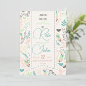 Faire-part de mariage floral (Debout devant)