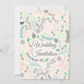 Faire-part de mariage floral (Dos)