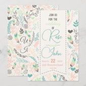 Faire-part de mariage floral (Devant / Derrière)