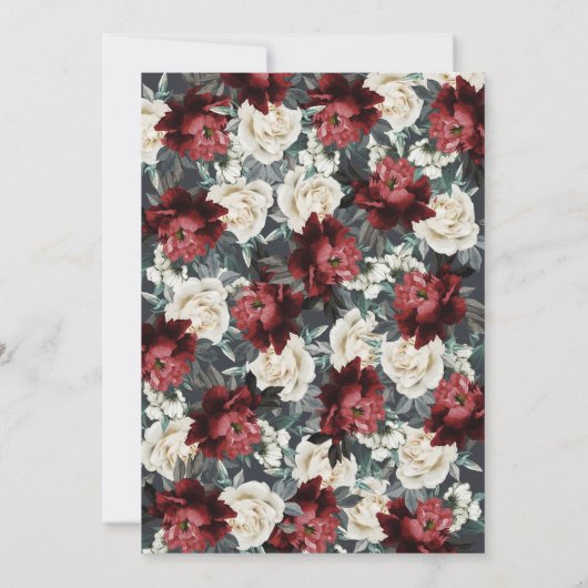 Faire-part de mariage floral (Dos)