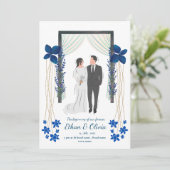 Faire-part de mariage floral (Debout devant)