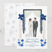 Faire-part de mariage floral (Devant / Derrière)