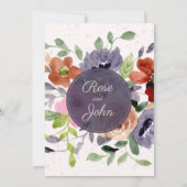 Faire-part de mariage floral (Dos)