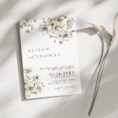 Faire-part de mariage floral à crème Boho rustique