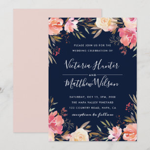 Faire-part de mariage floral à fleurs blanches M