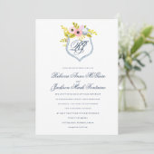 Faire-part de mariage floral à fleurs printanières (Debout devant)