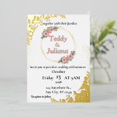 Faire-part de mariage floral à la végétation éléga (Debout devant)