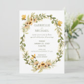 Faire-part de mariage floral à l'abeille bourdon r (Debout devant)