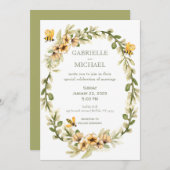 Faire-part de mariage floral à l'abeille bourdon r (Devant / Derrière)