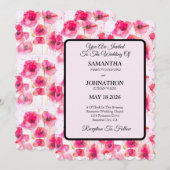 Faire-part de mariage floral à l'aquarelle du pavo (Devant / Derrière)