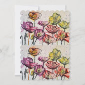 Faire-part de mariage floral à l'aquarelle du pavo (Dos)